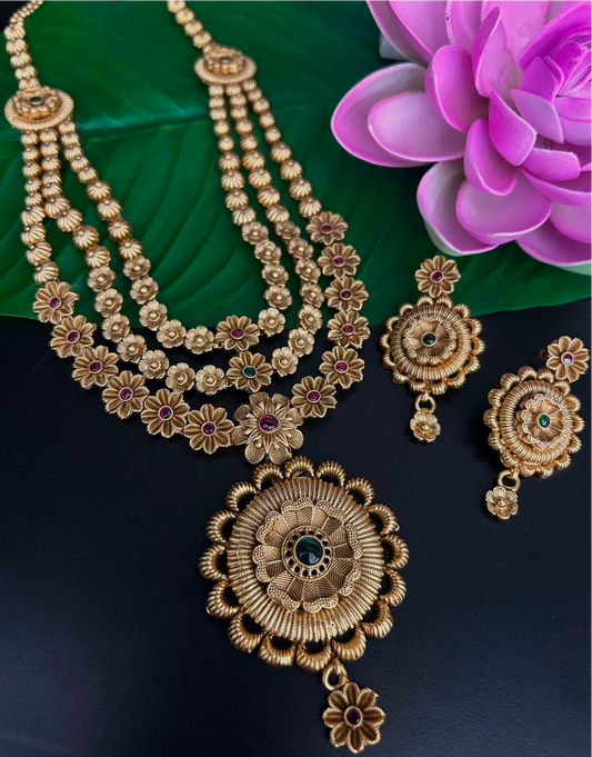 TrendyE-Goldplated-Temple Design - Necklace Set