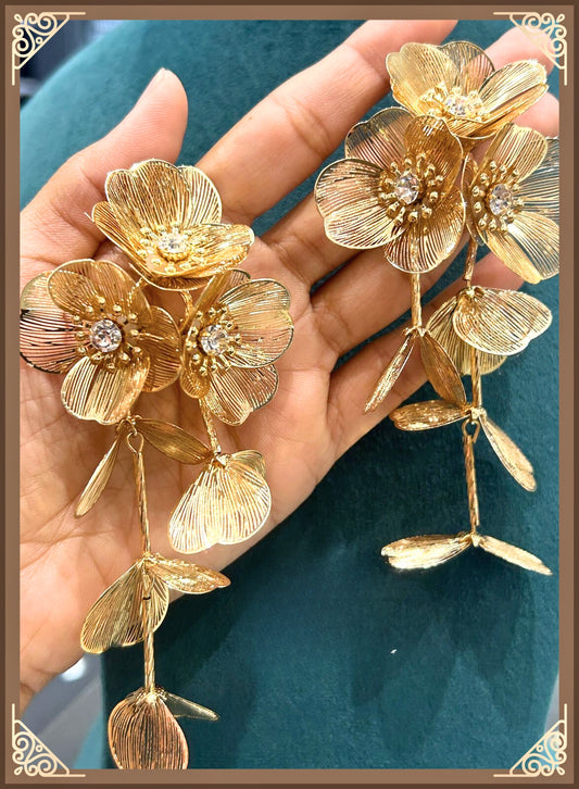 TrendyE-Floral Long Earrings